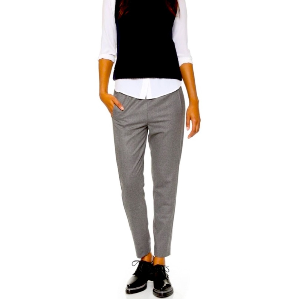 NWT Theory “Thorene” Med Grey Flannel Pull on Trouser